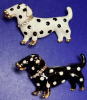 5 Adorable Dog Brooches Rhinestone/ Enamel Approximately 1.5 inch each - 4