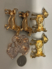 5 Adorable Dog Brooches Rhinestone/ Enamel Approximately 1.5 inch each - 5