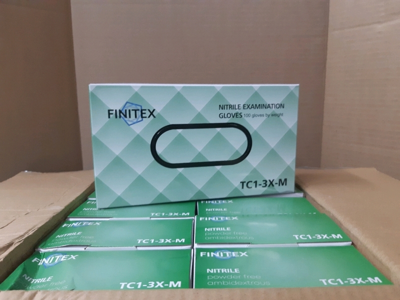 New Finirex nitrile examination gloves size medium 10 boxes 100 gloves per box