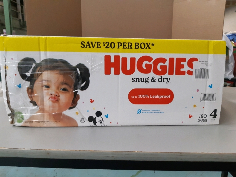 New box Huggies diapers size 4 180 quantity