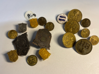 Very Old Buttons 9 BIRKS and other Pins All Signed 18 Total