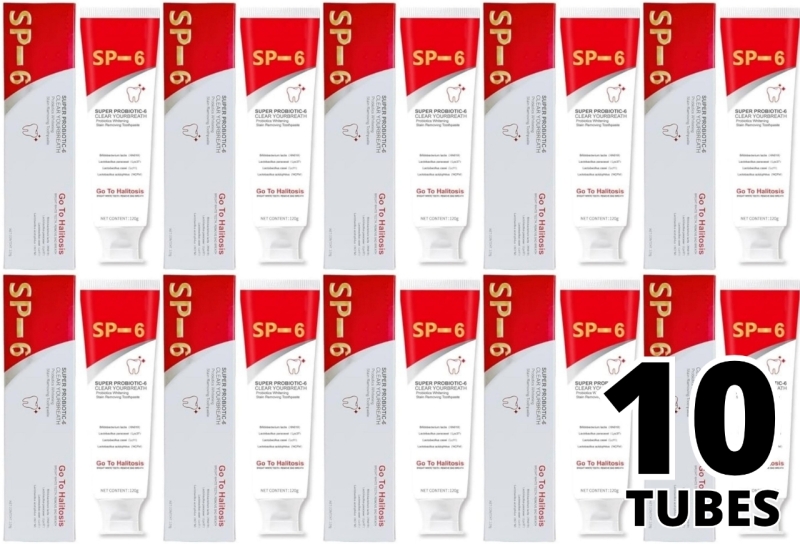 10 New Yayashi Super Probiotic-6 Whitening Toothpastes, 120g - Retails Over $65.00!
