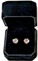 New 18L Gold Plated 2.0ct Each Simulated Diamond Stud Earrings