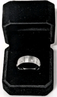 New Platinum Plated Simulated Diamond Men's Ring - Size 10