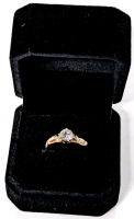 New 18K Gold Plated 1.0ct Simulated Diamond Chanel Ring - Size 7.5