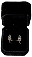 New Platinum Plated 1.0ct Marquise Cut Simulated Diamond Leverback Earrings for Pierced Ears