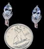 New Platinum Plated 1.0ct Marquise Cut Simulated Diamond Leverback Earrings for Pierced Ears - 2
