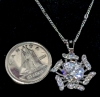 New Platinum Plated 2.0ct Simulated Diamond Necklace, Chain Adjustable 20" to 22" Long - 2