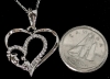 New Platinum Plated 26.0mm Double Heart Necklace - Adjustable Chain 20" to 22" Long - 2