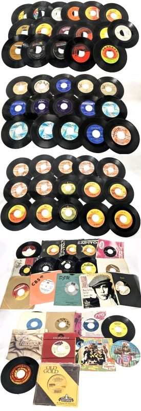 Assorted Vintage '45 Records: Queen, The Beatles, Three Dog Night, The Doors, Elvis, Clarence Clearwater Revival, Elton John, The Rolling Stones +