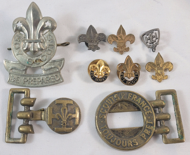 Vintage Boy Scouts Pin & Belt Buckle Lot .