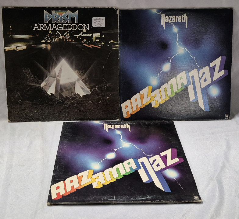 3 Vintage Rock LP's, Records - Prism & Nazareth