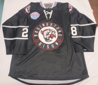 NIHL National League (English League) Basingstoke Bison Hockey Jersey , Size (XL) . #28 on Side and Back & SHEPPARD on Back