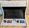 Custom Half Arcade Cabinet with Pandora's Box 4 Game Selection. Some Buttons not Functioning On Board. 21.5" Tall by 23.5" Wide by 18.25" Deep. Approximately 22" Screen - 2