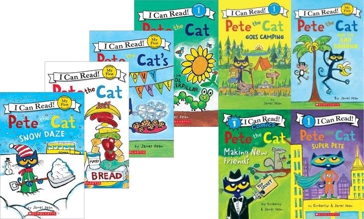 New PETE THE CAT 8-Book Collection I Can Read! Scholastic Paperback Books