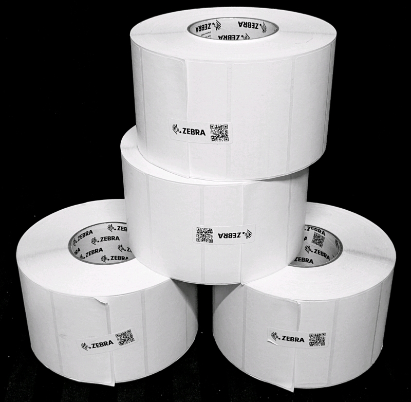 4 New Rolls ZEBRA 4.00" &times; 2.000" Z-Select 4000T Adhesive Labels, 2,740 Labels per Roll, Retails Over $200!