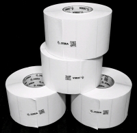 4 New Rolls ZEBRA 4.00" &times; 2.000" Z-Select 4000T Adhesive Labels, 2,740 Labels per Roll, Retails Over $200!
