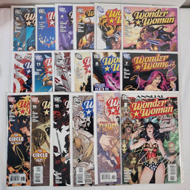 DC Comics 2006 Wonder Woman No.1 - No.17 & Annual #1 . Consecutive Run . Very Fine Ungraded Condition