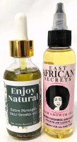 New ENJOY NATURAL Extra Strength Hair Growth Oil 59ml & EAST AFRICAN SECRETS Hair Growth Oil 59ml, Over $50 Retail Value!