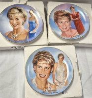3 Stunning Collectible Diana Princess of Wales Plates in Original Boxes