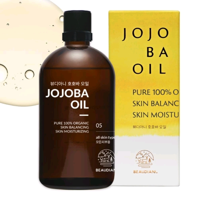 New BEAUDIANI Organic jojoba Oil 100ml 100% Pure Organic Natural Golden Oil Cold Pressed Virgin, Korean Skin Care, Skin, Face, Body, Hair, Nail, Cuticle, Vitamin E Oil, Israel Origin, 100ml, Retails Over $140!