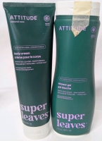 New ATTITUDE Super Leaves Body Cream (249ml) & Shower Gel : White Tea Leaves (473ml)
