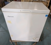 As New Fridgemaster 5 Cubic Foot Chest Freezer. Measures 20.5" (depth) by 27.5" (wide) by 33" (height)
