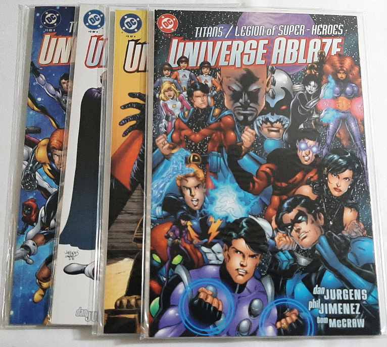 High Grade DC Titans/Legion of Superheroes Universe Ablaze Trade Paperbacks (2000) #1-4 (Complete Run)