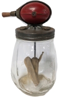 Vintage DAZY CHURN USA No. 4 4QT Glass Jar Butter Churn with Wooden Paddles, 13" Tall