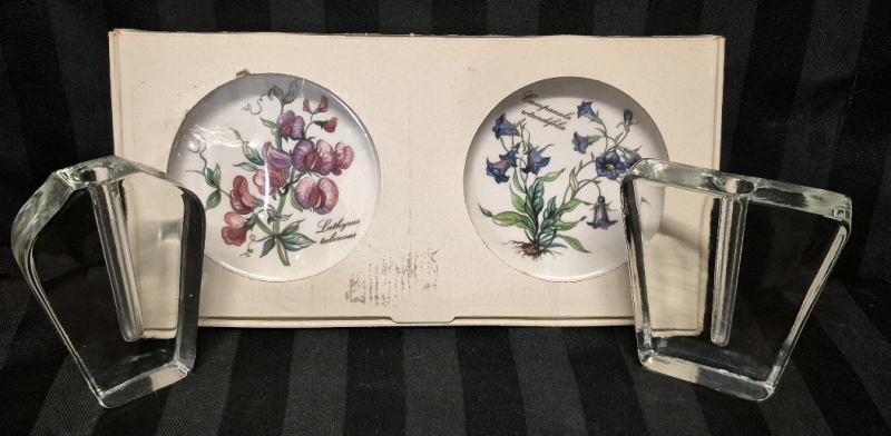 Lovely Glass Bud Vases & New Villeroy & Boch Bottle Coasters