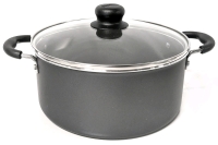 New TRAMONTINA Brazil Non-Stick 3,8L 9" Pot with Tempered Glass Lid