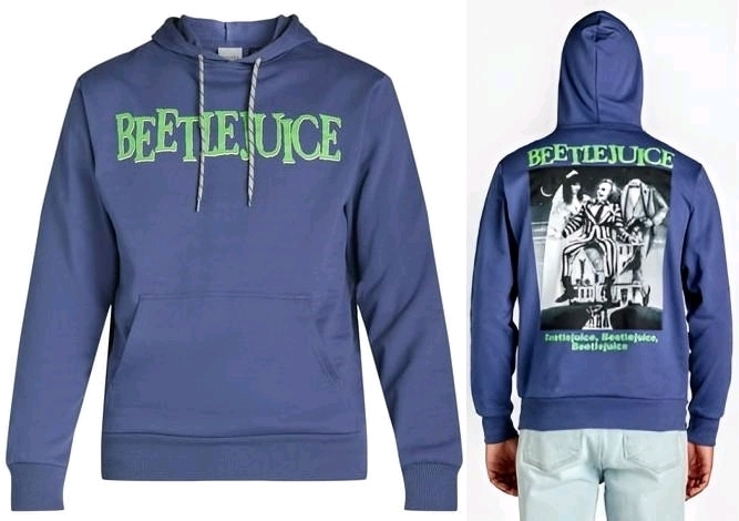 New Size Large Men's BEETLEJUICE Front & Back Print Hoodie