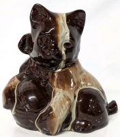 Adorable Vintage Unsigned Blue Mountain Pottery Canada Drip Glaze Kitten Figure : 6.5" Tall, No Chips or Cracks