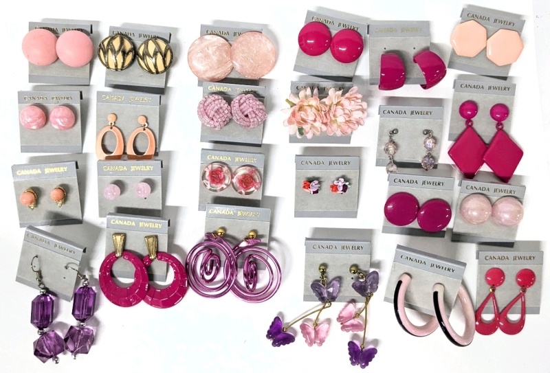 Pretty in Pink (+ Peach!) : Assorted Matched Pairs of Earrings for Pierced Ears, Up to 2.65" Long