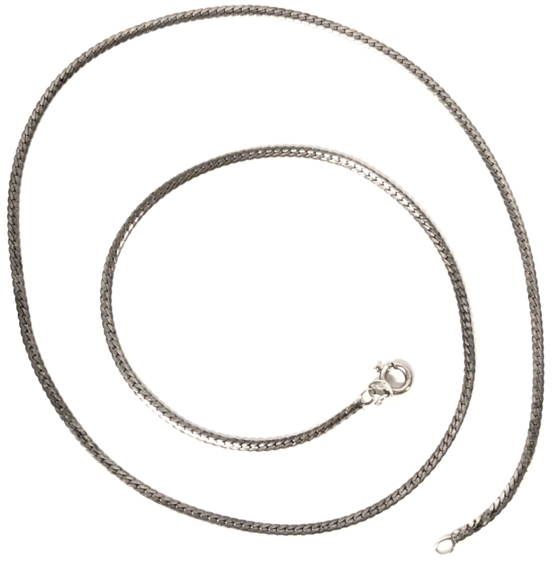 Signed STG LC Sterling Stamped Necklace Chain, 20" Long