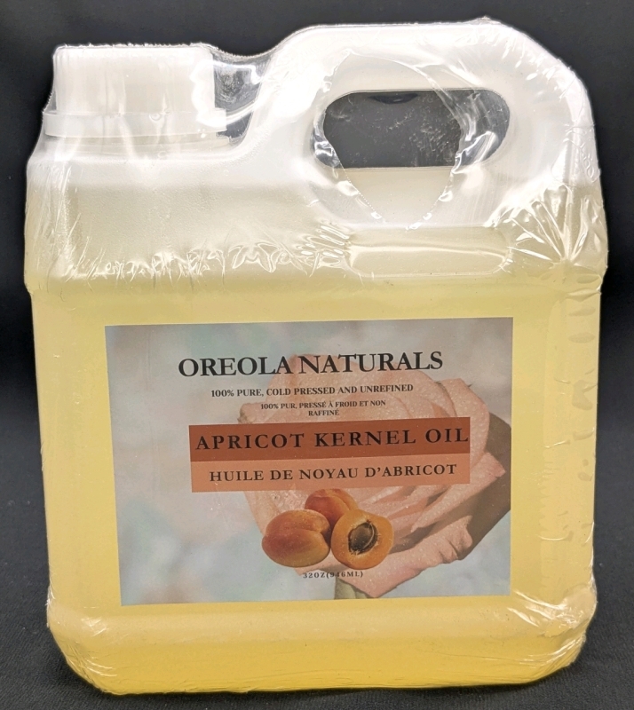 New OREOLA NATURALS Apricot Kernel Oil, 100% Pure, Cold Pressed and Unrefined, 946ml