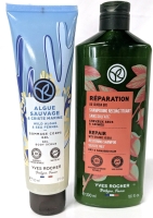 New YVES ROCHER Repair Restoring Shampoo for Dry/Damaged Hair (300ml) + Wild Algae & Sea Fennel Gel Body Scrub (150ml), Earliest EXP 11/2026