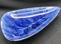 Vintage Blue Mountian Pottery Triangular Shaped Bowl 12 by 8"