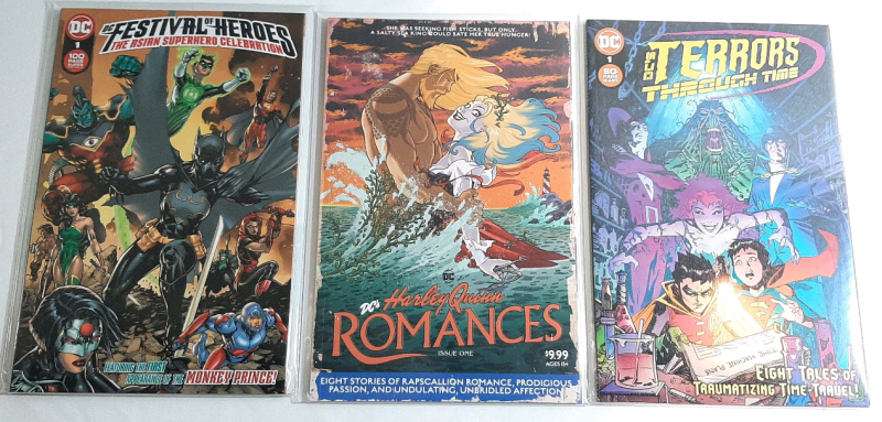 High Grade DC Trade Paperbacks, Including DC: Festival Of Heroes The Asian Superhero Celebration, Harley Quinn Romances & Terrors Through Time