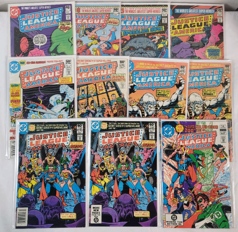 DC Comics 1980-82 Justice League of America No.178 - No.200 , Not A Complete Run . 11 Issues