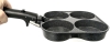 New CAROTE Nonstick Detachable Cookware in Black : Universal Detachable Handle, 8" Silicone Spatula, Egg Pan (Makes 4&times; 3.5"D Fried Eggs), 10.5"D Glass Lid (Fits Both Pans), Pan 10.75"D &times; 3.25" Deep & Pan 10.75"D &times; 2.5" Deep - 2