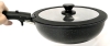 New CAROTE Nonstick Detachable Cookware in Black : Universal Detachable Handle, 8" Silicone Spatula, Egg Pan (Makes 4&times; 3.5"D Fried Eggs), 10.5"D Glass Lid (Fits Both Pans), Pan 10.75"D &times; 3.25" Deep & Pan 10.75"D &times; 2.5" Deep - 3