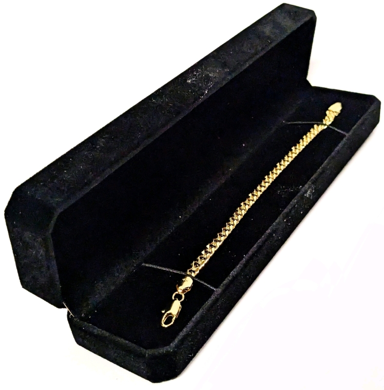 New 14K Gold Plated 6.0mm Cuban Link Bracelet, 7" Long