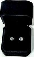 New Platinum Plated 0.8ct Each Simulated Diamond Earrings