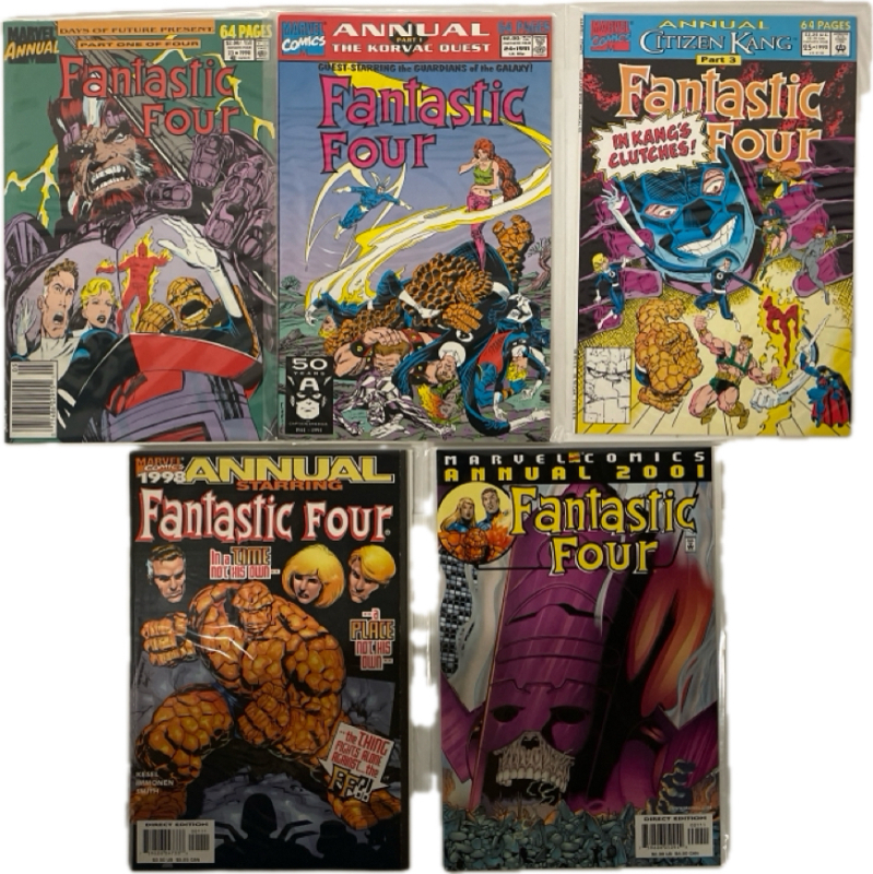 5 Vintage Marvel Fantastic Four Comics | All Comics Bagged | Very Good or Higher Ungraded Condition