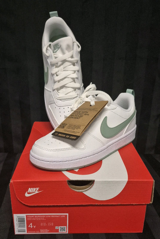 New in Box sz 4Y Kid's NIKE COURT BOROUGH LOW RECRAFT Shoes Retails for $75