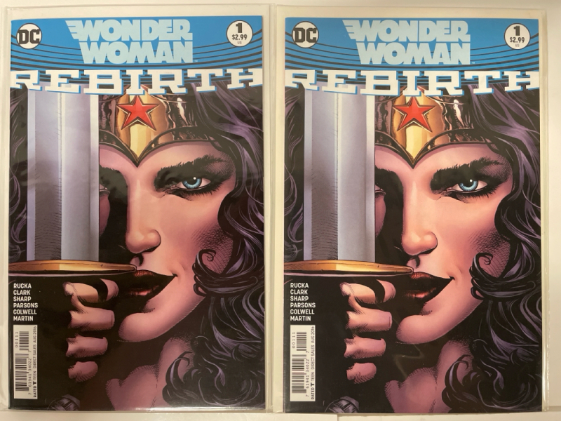 2 Copies DC Comics | Wonder Woman Rebirth 2016 #1 | All Comics Bagged and Boarded | Very Good or Higher Ungraded Condition