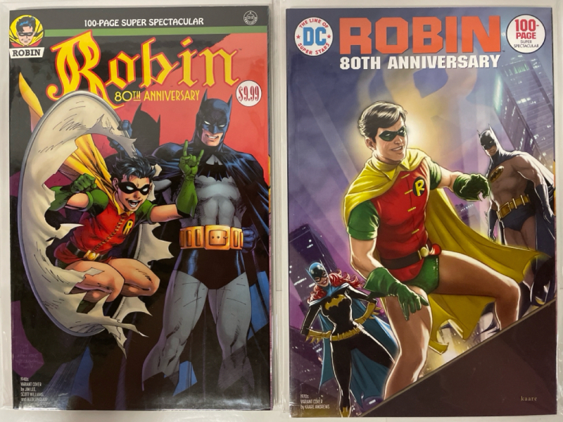 2 DC Comics | Robin - 80th Anniversary 100-page Spectacular | Variant Covers | All Comics Bagged and Boarded | Very Good or Higher Ungraded Condition