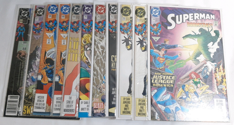 High Grade DC Superman (1990-92) Issues #44, #67-74, Includes #68 & #73 Duplicates (Incomplete Run)