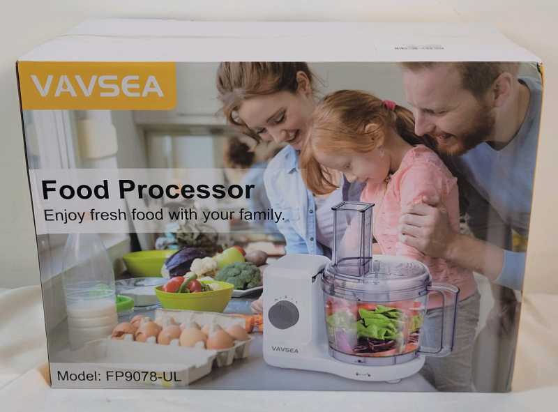 As New - Vavsea Food Processor , Model : FP9078-UL . Minor Tears to Box , Product Not Effected